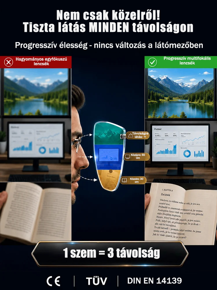 Ultrakönnyű, gyémánt alakú keret nélküli szemüveg