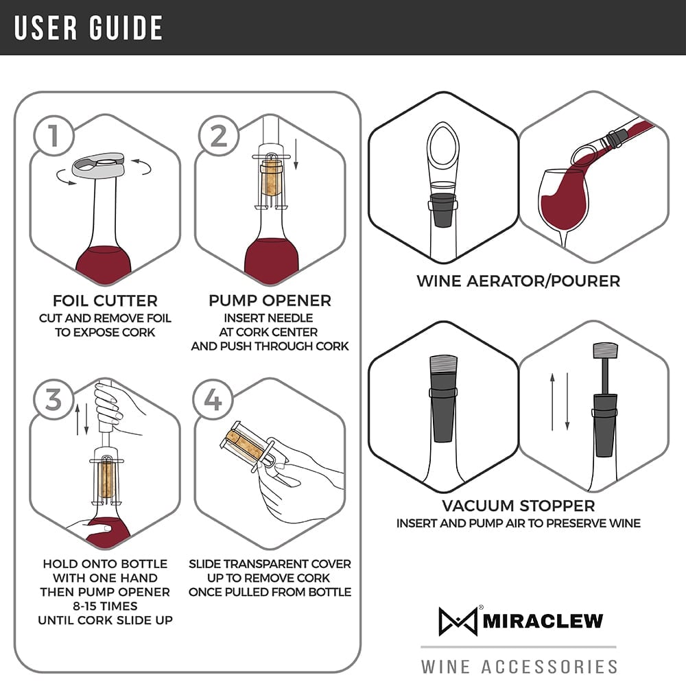 🔥Air Pump Cork Remover Wine Bottle Opener Set