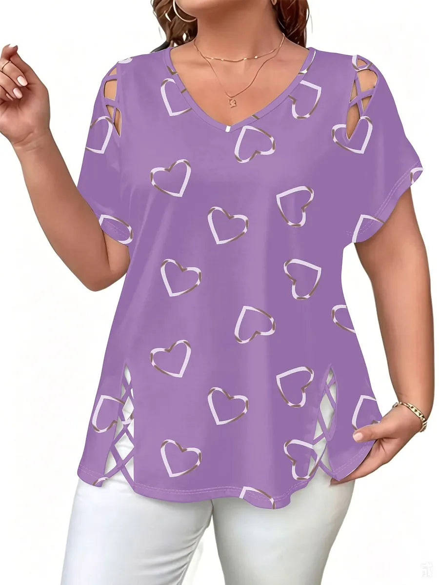 👗🌸Női nyári blúz V-nyakkal és mintával — puha, elegáns🌟