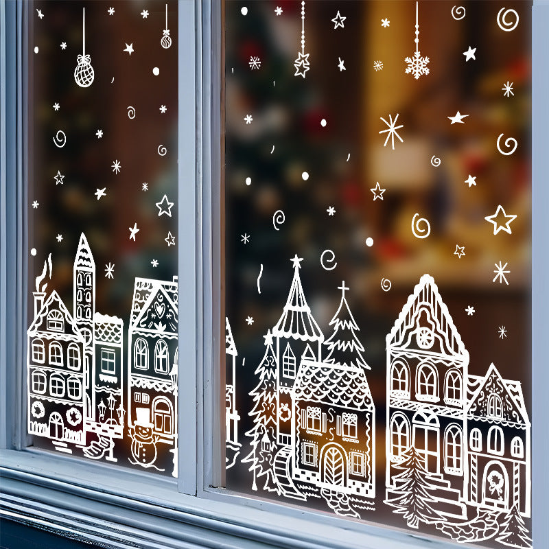 🎄Karácsonyi falu ablakdekorációs szett🎅