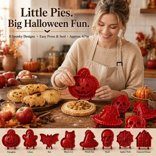 🎃 8 darabos halloweeni mini kézi piteforma-készlet