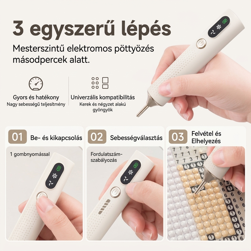 🔋 Elektromos gyémánttoll – újratölthető, nagy teljesítményű barkácsmunka számára ✨