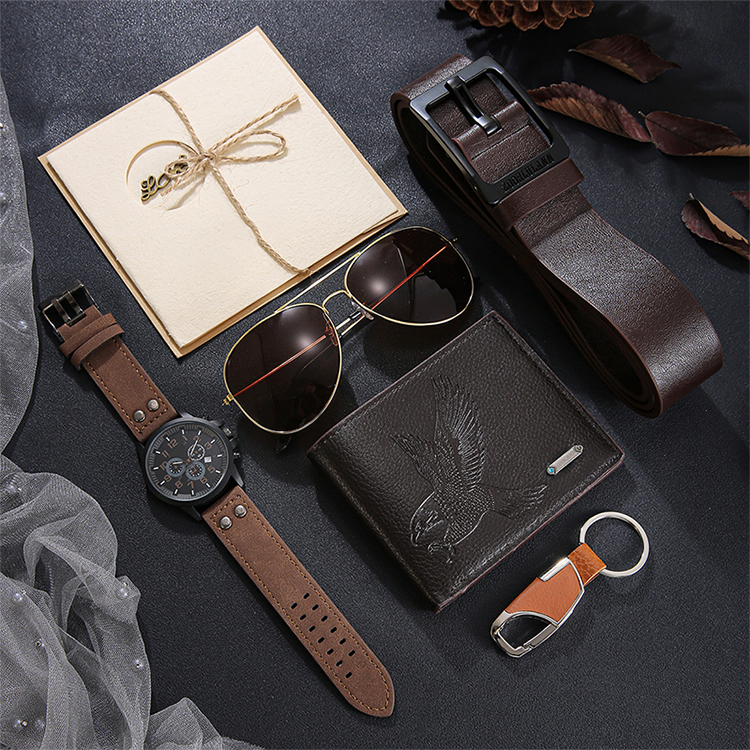 Teljes kiegészítő szett – minden napi esszenciális darab egy dobozban, összehangolt és elegáns megjelenés – Férfi ajándék szett 7 darabos – Utánvéttel! 🎁