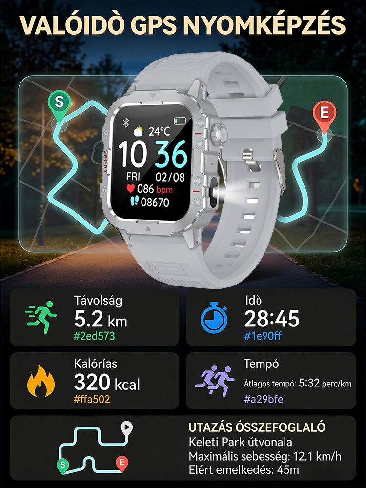 OutdoorPro X Erős Fény Kültéri Intelligens Óra