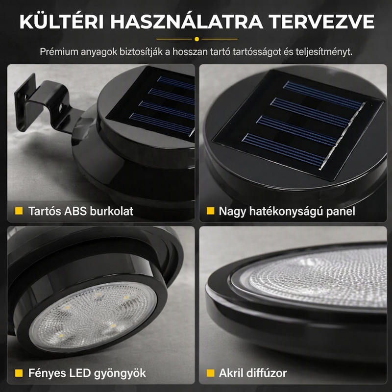 🌞💡 Napelemes Kültéri Lámpa: Vízálló + Automatikus Fény!
