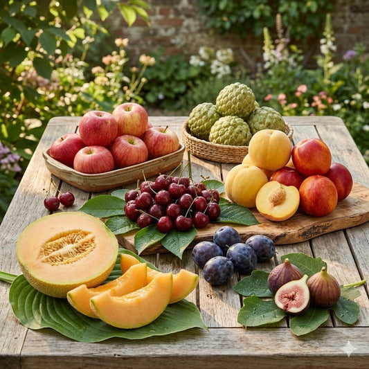 🍃 Heirloom Manor sorozat: 13 válogatott gyümölcsmagból álló készlet (nem GMO) 🌳 – Legnépszerűbb termék