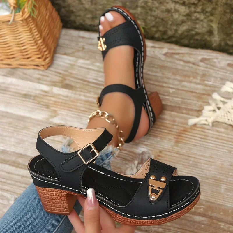 【EU 36-43】👡Nyári női Chunky Magassarkú szandálok