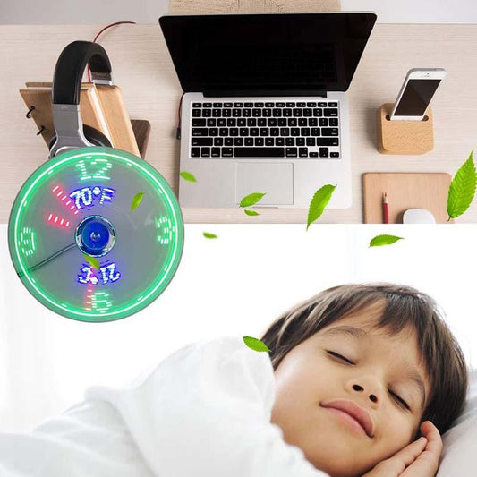 💨⏰ LED Órás USB Ventilátor Lámpával