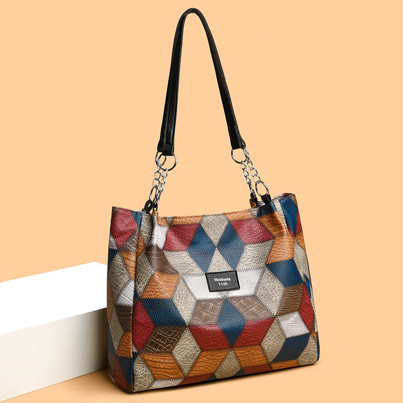 👜Nagy kapacitású geometrikus mintás táska