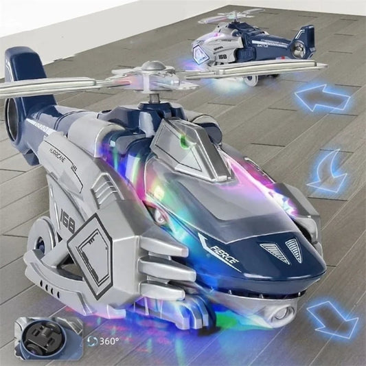 Forró akció LED átalakuló dinoszaurusz helikopter játék