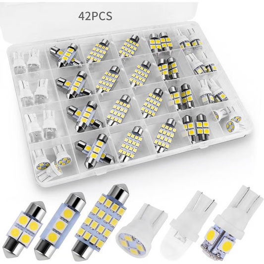 💡 Autós belső világításkészlet 42 ultrafényes LED-del - Csatlakoztasd és használd a járművedet