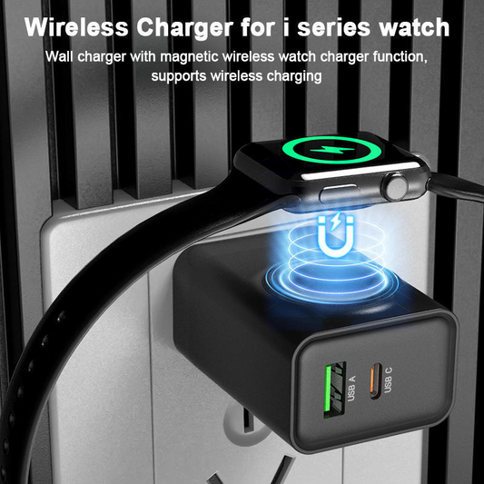 ⚡🔋 3 az 1-ben vezeték nélküli fali töltő Apple Watch-hoz – Telefon, óra és fülhallgató egyszerre ⏱️✨