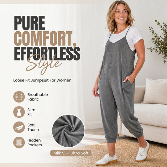 Női spagettipántos overall jumpsuit