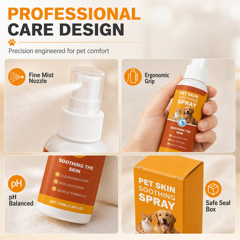 🐾 Pet Skin nyugtató spray – Kíméletes viszketéscsillapítás és hidratáló ápolás kutyáknak és macskáknak